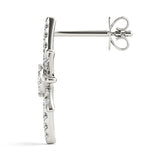 White gold Pavé Diamond Starburst Stud Earrings 3