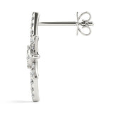 18K White Gold 2.46 Carat E VS Pavé Diamond Starburst Stud Earrings