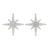 White gold Pavé Diamond Starburst Stud Earrings