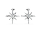 White gold Pavé Diamond Starburst Stud Earrings_14