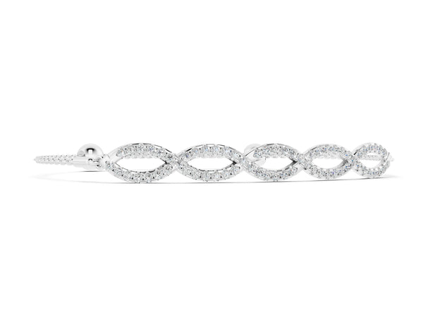 White gold Pavé Marquise Infinity Chain Bracelet with Bezel Prong Setting