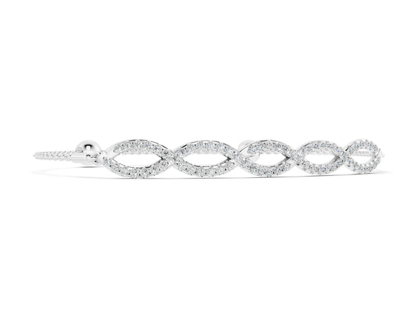 White gold Pavé Marquise Infinity Chain Bracelet with Bezel Prong Setting