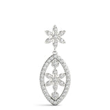 White gold Pavé Marquise Pendant with Floral Prong Setting 1