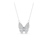 White gold Pavé Oval Prong Butterfly Pendant_18