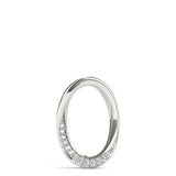White gold Pavé Oval Twist Pendant with Round Diamonds and Prong Setting 1