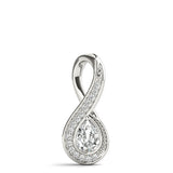White gold Pavé Pear Prong Pendant 1