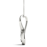 White gold Pavé Pear Prong Pendant 2