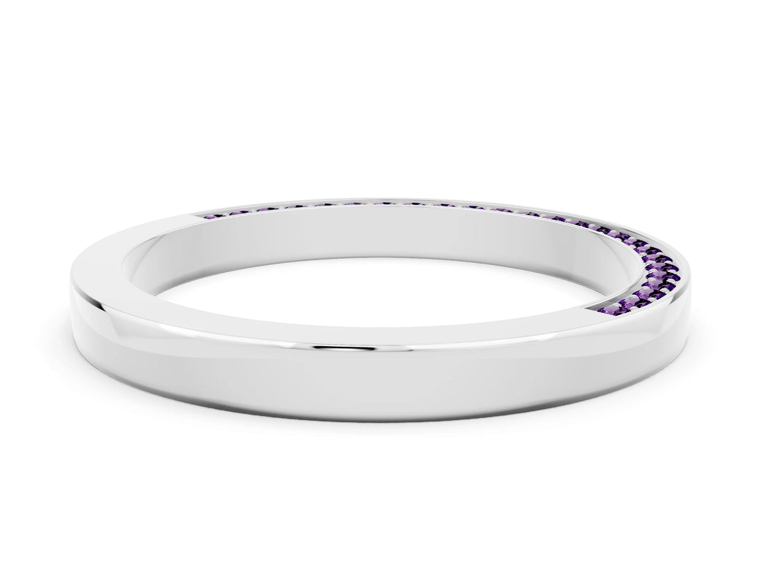 White gold Pavé Round Amethyst Channel Set Band_18
