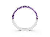 White gold Pavé Round Amethyst Channel Set Band_21