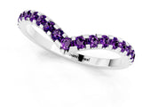 White gold Pavé Round Amethyst Chevron Band with Shared Prong Setting_7