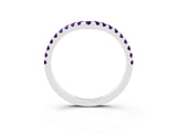 White gold Pavé Round Amethyst Chevron Band with Shared Prong Setting_9