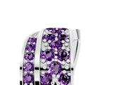 White gold Pavé Round Amethyst Crossover Band with Bead Prong Setting_11