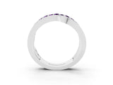 White gold Pavé Round Amethyst Crossover Band with Bead Prong Setting_9