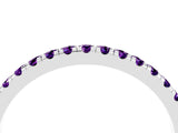 White gold Pavé Round Amethyst Half Eternity Band with Shared Prong Setting_10