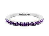 White gold Pavé Round Amethyst Half Eternity Band with Shared Prong Setting_6