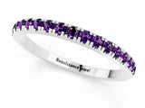 White gold Pavé Round Amethyst Half Eternity Band with Shared Prong Setting_7