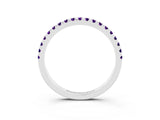 White gold Pavé Round Amethyst Half Eternity Band with Shared Prong Setting_9