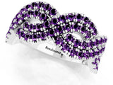 White gold Pavé Round Amethyst Infinity Twist Band with Shared Prong Setting_11