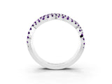 White gold Pavé Round Amethyst Infinity Twist Band with Shared Prong Setting_13