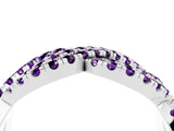 White gold Pavé Round Amethyst Infinity Twist Band with Shared Prong Setting_14