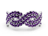 White gold Pavé Round Amethyst Infinity Twist Band with Shared Prong Setting_6