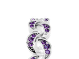 White gold Pavé Round Amethyst Interlocking Eternity Band with Bezel Prong Setting_11