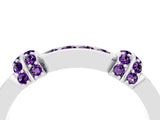 White gold Pavé Round Amethyst Link Band with Bezel Setting_22