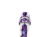 White gold Pavé Round Amethyst Link Band with Bezel Setting_23