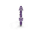 White gold Pavé Round Amethyst Link Band with Bezel Setting_32