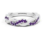 White gold Pavé Round Amethyst Twist Eternity Band with Shared Prong Setting_30