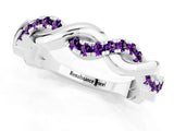 White gold Pavé Round Amethyst Twist Eternity Band with Shared Prong Setting_31