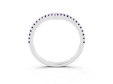 White gold Pavé Round Amethyst V-Shaped Chevron Band with Shared Prong Setting_9