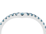 White gold Pavé Round Aquamarine Chevron Band with Shared Prong Setting_10