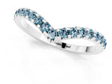 White gold Pavé Round Aquamarine Chevron Band with Shared Prong Setting_7