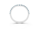 White gold Pavé Round Aquamarine Chevron Band with Shared Prong Setting_9