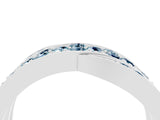 White gold Pavé Round Aquamarine Crossover Band with Bead Prong Setting_10