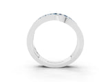 White gold Pavé Round Aquamarine Crossover Band with Bead Prong Setting_9