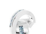 White gold Pavé Round Aquamarine Crossover Band with Channel Setting_11