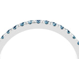 White gold Pavé Round Aquamarine Half Eternity Band with Shared Prong Setting_10