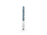 White gold Pavé Round Aquamarine Half Eternity Band with Shared Prong Setting_8