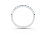 White gold Pavé Round Aquamarine Half Eternity Band with Shared Prong Setting_9