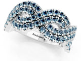 White gold Pavé Round Aquamarine Infinity Twist Band with Shared Prong Setting_11