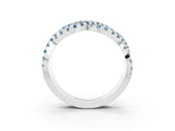 White gold Pavé Round Aquamarine Infinity Twist Band with Shared Prong Setting_13
