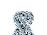 White gold Pavé Round Aquamarine Infinity Twist Band with Shared Prong Setting_17