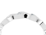 White gold Pavé Round Aquamarine Interlocking Eternity Band with Bezel Prong Setting_10