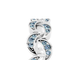 White gold Pavé Round Aquamarine Interlocking Eternity Band with Bezel Prong Setting_11