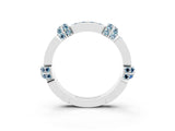 White gold Pavé Round Aquamarine Link Band with Bezel Setting_21