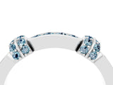 White gold Pavé Round Aquamarine Link Band with Bezel Setting_22