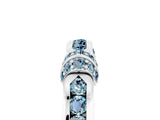 White gold Pavé Round Aquamarine Link Band with Bezel Setting_23