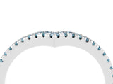 White gold Pavé Round Aquamarine V-Shaped Chevron Band with Shared Prong Setting_10